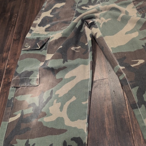 Vintage Camouflage Cargo Pants Mens 36x31 Distressed Military Work Adjustable - Picture 4 of 12